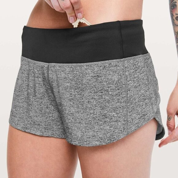 Lululemon Speed Up Short *2.5" Heather Lux Multi Black / Black - Picture 3 of 12